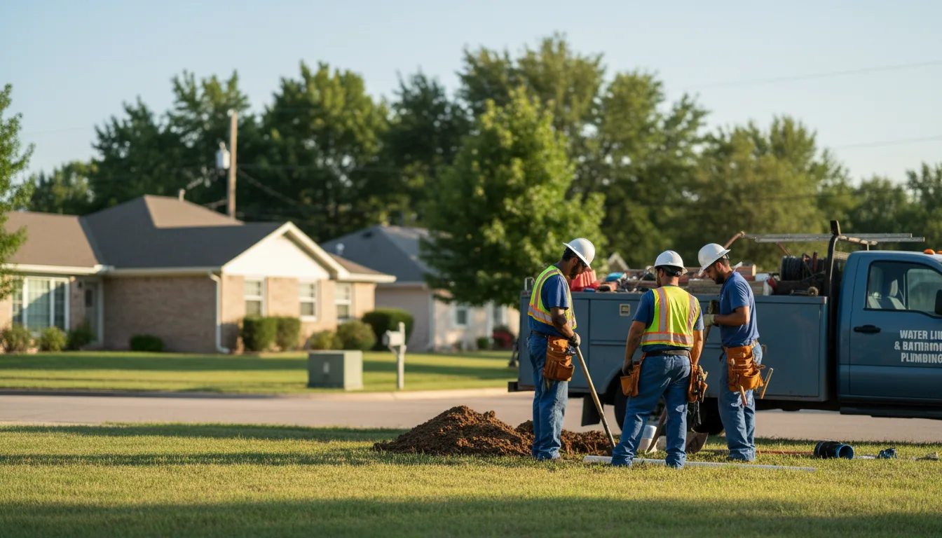 Residential water line and bathroom plumbing service in Kanopolis, KS